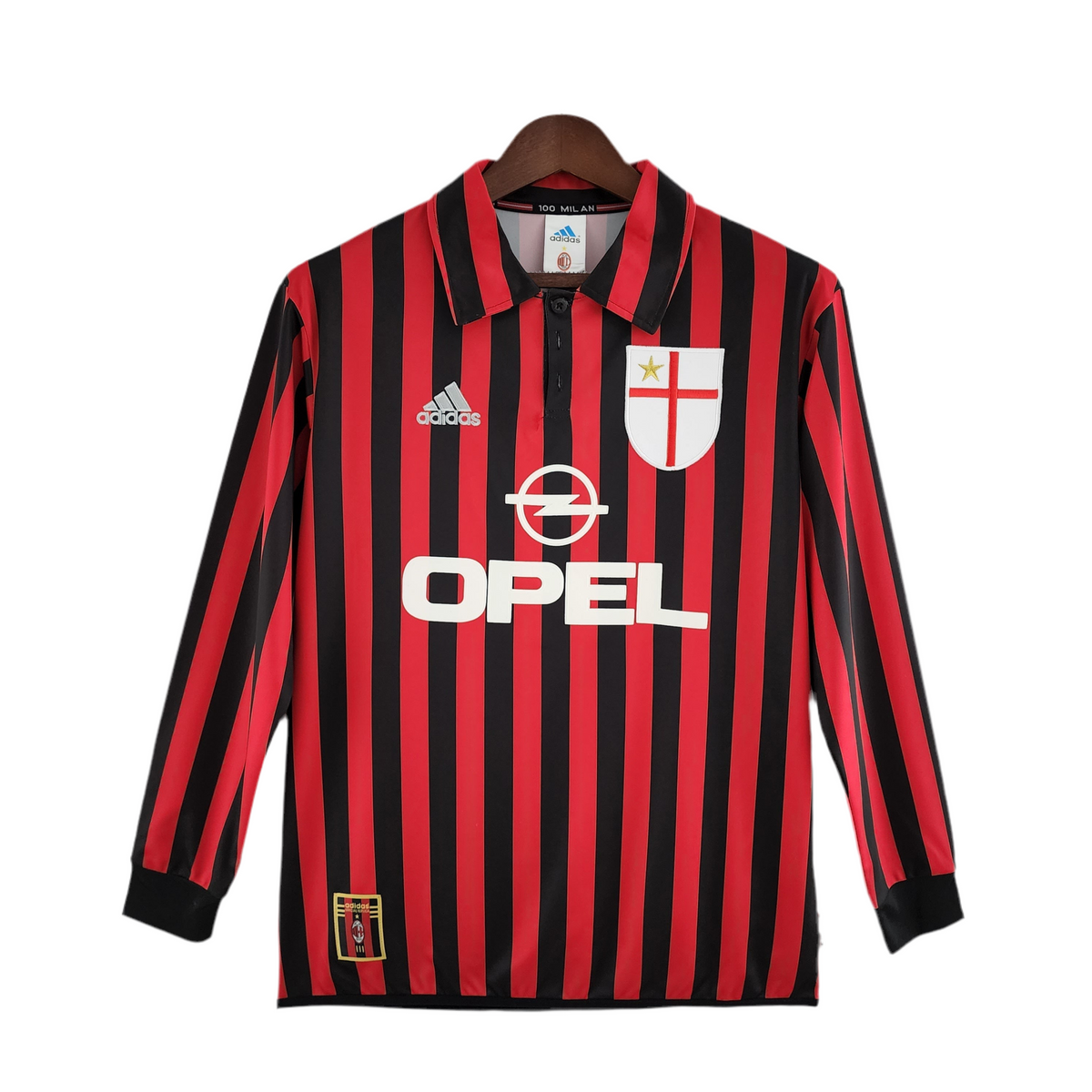 Camisa Manga Longa AC Milan 1999/2000 - Preto e Vermelho