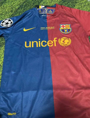 Camisa Barcelona Retrô com Patch UEFA 2008/2009 - Azul e Vermelho