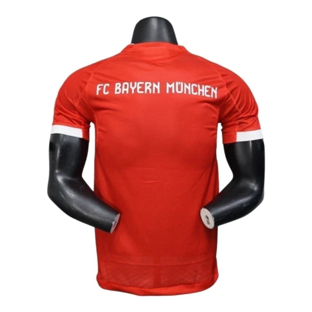 Camisa Bayern de Munique I 25/26 - Jogador Adidas Masculina - Vermelha com detalhes em branco